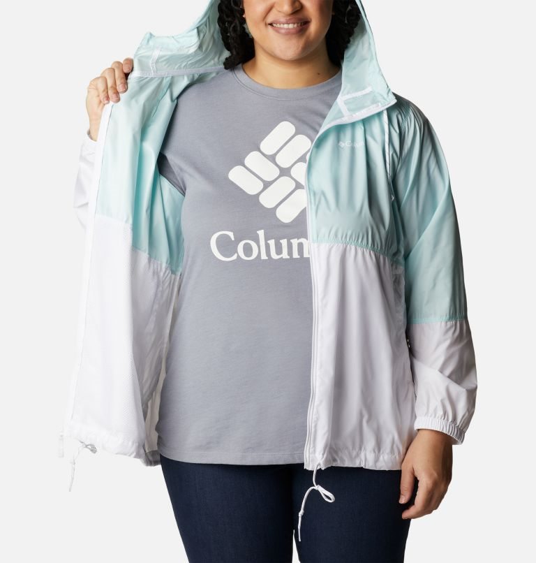 Women's Columbia Flash Forward Windbreaker Jackets Mint / White | Plus Size CA-Y6183